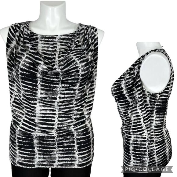 Worthington Womens Blouse Top Stretchy Sleeveless Drape Neck Pullover Large - Picture 1 of 9